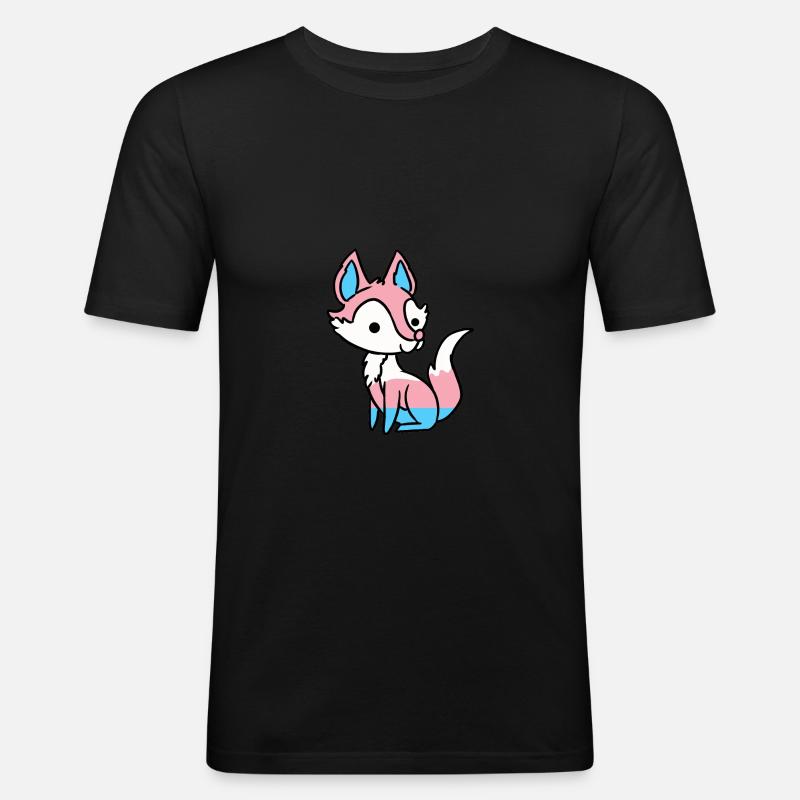 Trans Pride Fuchs Transgender Pride - Männer Slim Fit T-Shirt - Schwarz