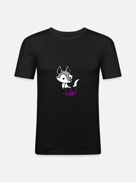 Asexueller Fuchs Ace Pride - Männer Slim Fit T-Shirt - Schwarz