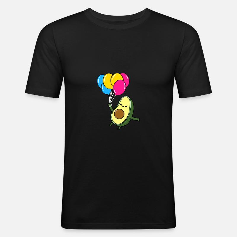 Avocado Ballon Pan Pride - Männer Slim Fit T-Shirt - Schwarz