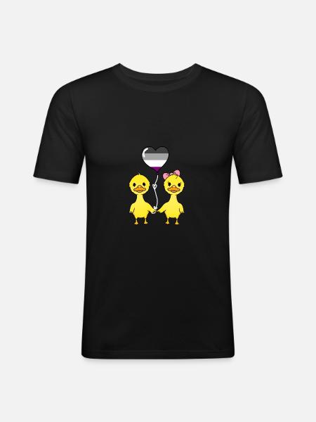 Duck couple Ace Pride - Men's Slim Fit T-Shirt - black