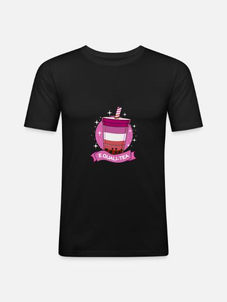Equali-Tee Lesbian Pride - Männer Slim Fit T-Shirt - Schwarz