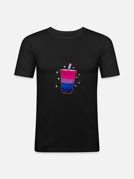 Bisexual Bubble Tea Bisexual Gift - Men's Slim Fit T-Shirt - black
