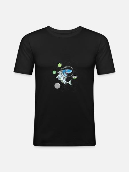 Aromatic shark in space - Men's Slim Fit T-Shirt - black