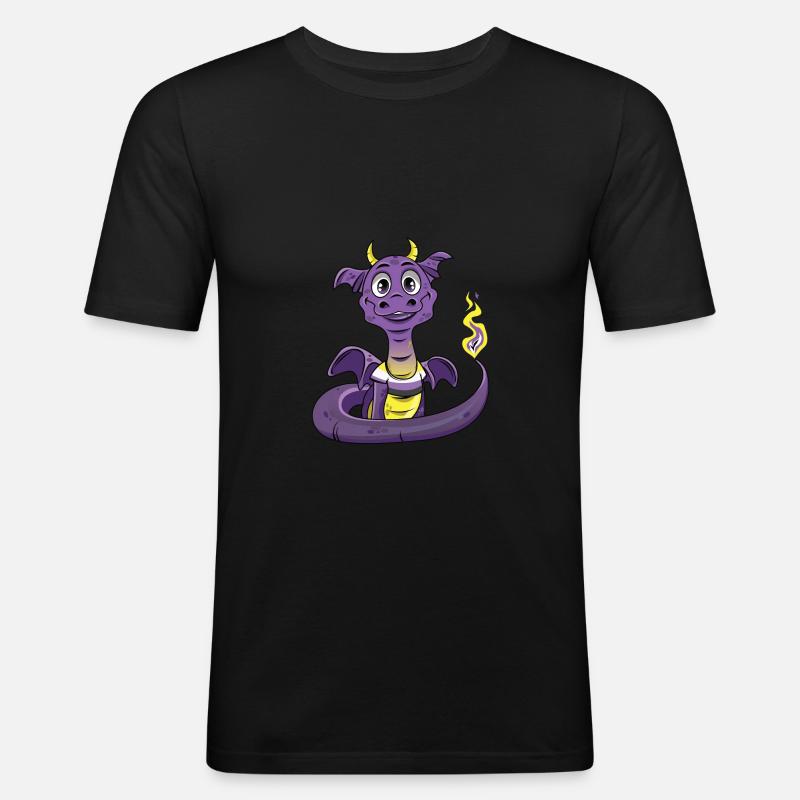 Nonbinary Pride Dragon Nonbinary - Men's Slim Fit T-Shirt - black