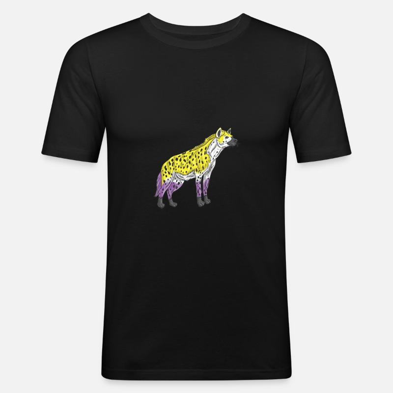 Hyena Non-binary pride Nonbinary Pride - Men's Slim Fit T-Shirt - black