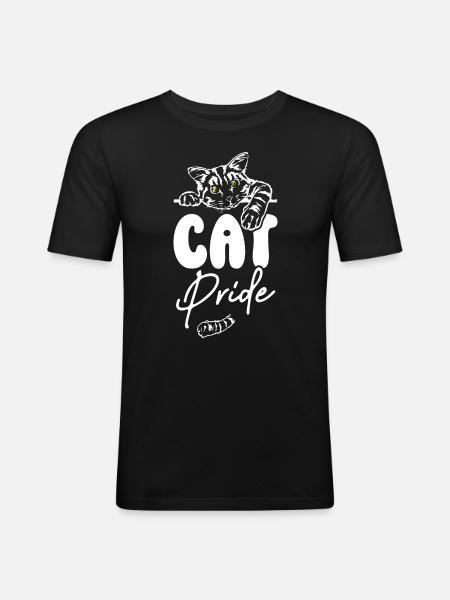 Fierté féline - T-shirt près du corps Homme - noir