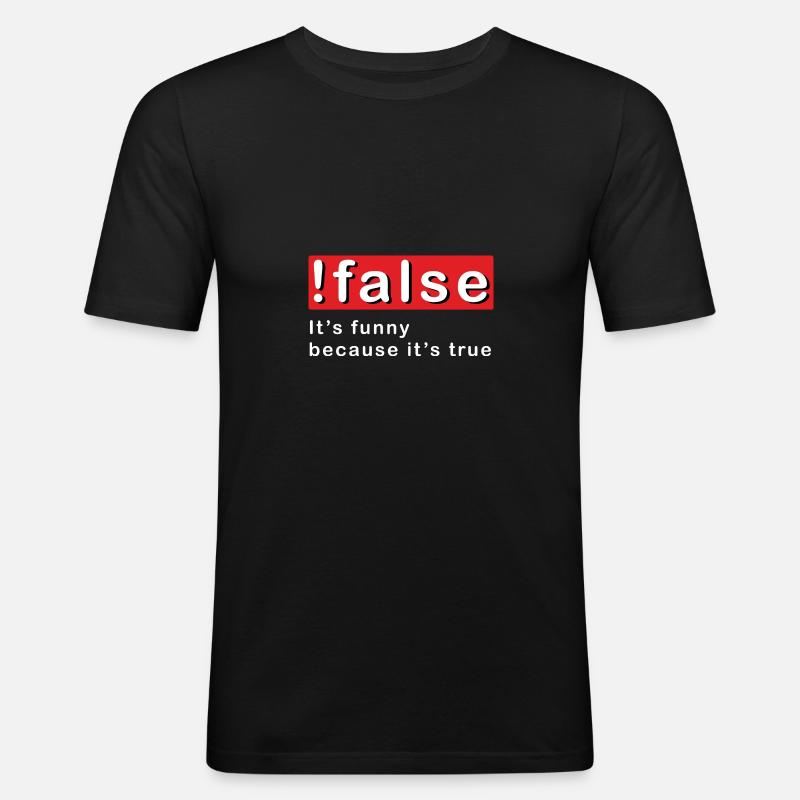 False Programmieren - Männer Slim Fit T-Shirt - Schwarz
