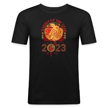 Chinese New Year - Men's Slim Fit T-Shirt - black - Front - Nik (191cm)