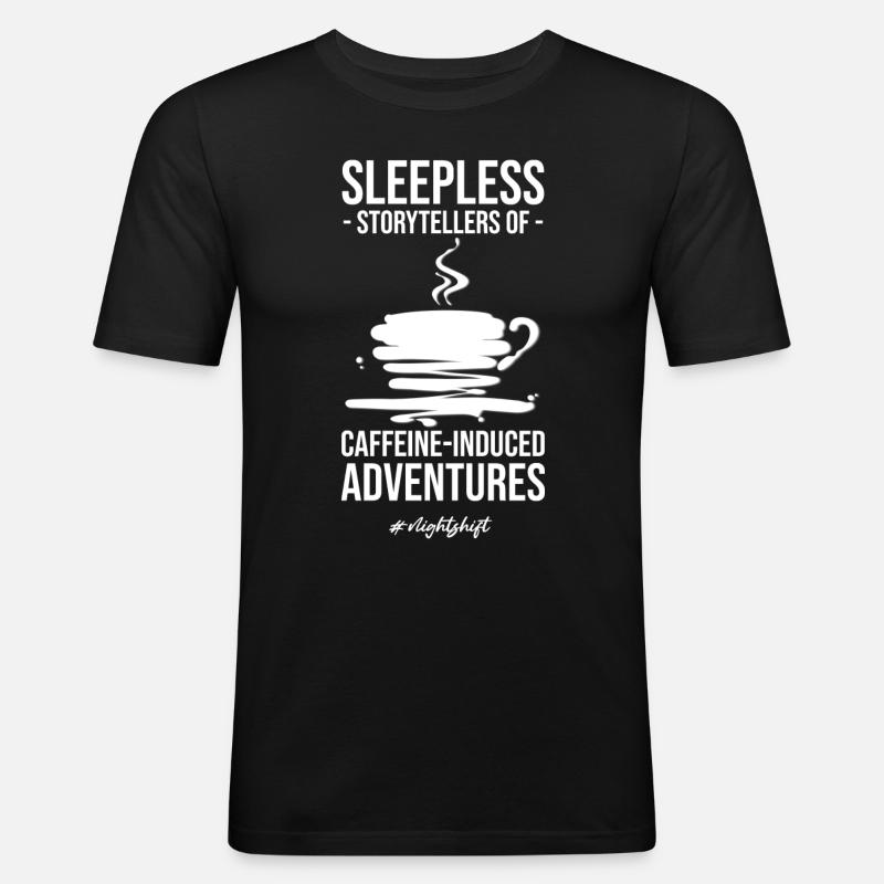 Nachtarbeiter - Männer Slim Fit T-Shirt - Schwarz