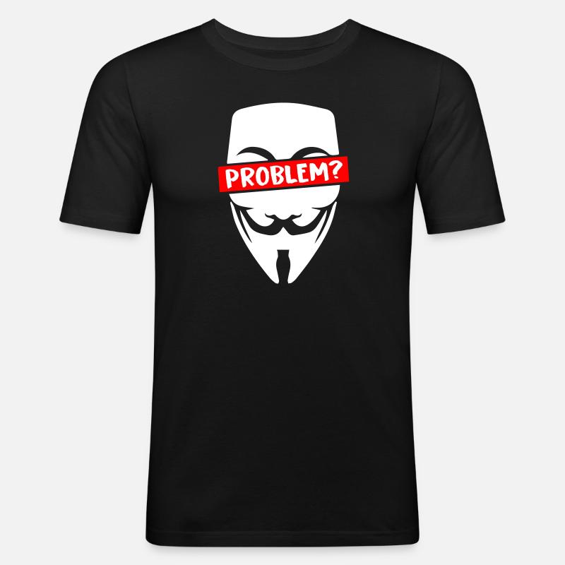 Problem Anonymous - Männer Slim Fit T-Shirt - Schwarz
