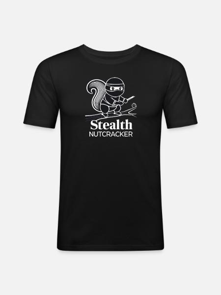 Écureuil ninja - T-shirt près du corps Homme - noir