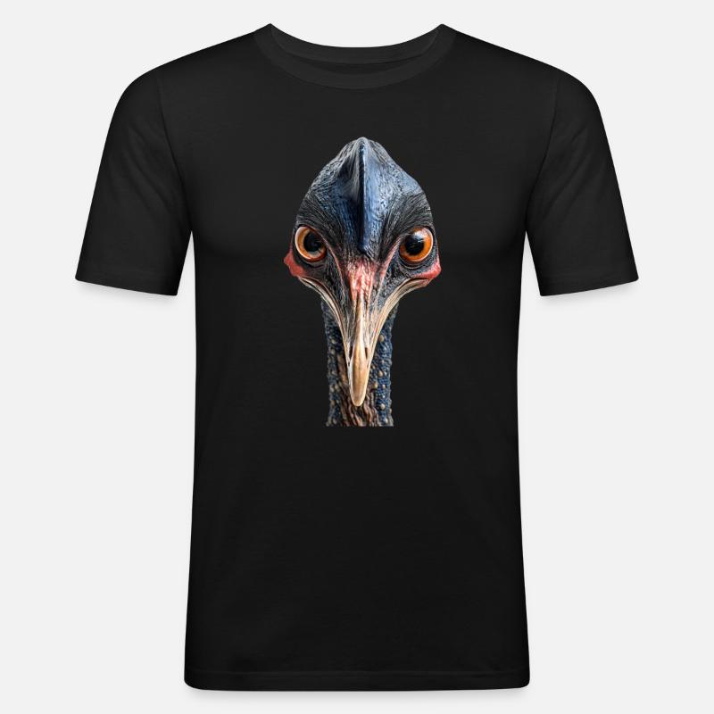 Kasuar - Männer Slim Fit T-Shirt - Schwarz