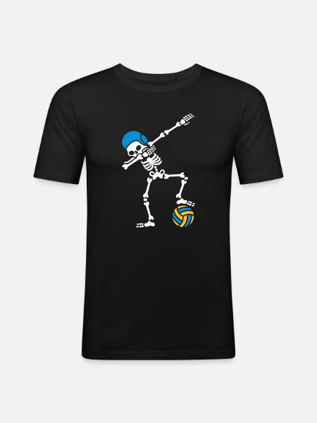DAB DABBING skeleton Water polo Halloween - Men's Slim Fit T-Shirt - black