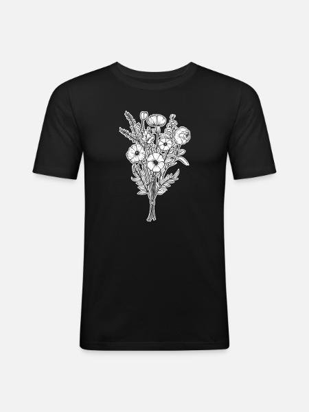 Bouquet Flowers Wildflowers Wedding Gift - Men's Slim Fit T-Shirt - black