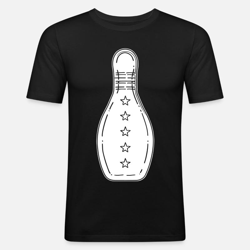 Bowling Spiel - Männer Slim Fit T-Shirt - Schwarz