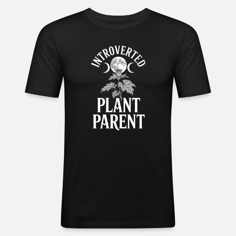 Introvertierter Pflanzenelternteil - Männer Slim Fit T-Shirt - Schwarz
