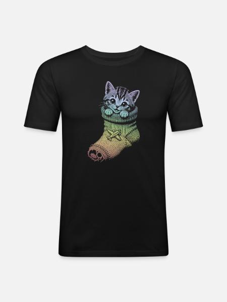 Kitten - Men's Slim Fit T-Shirt - black