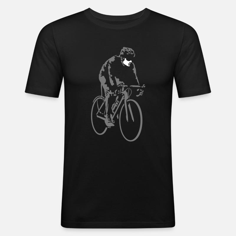 radfahrer_042013_a_2c - Männer Slim Fit T-Shirt - Schwarz