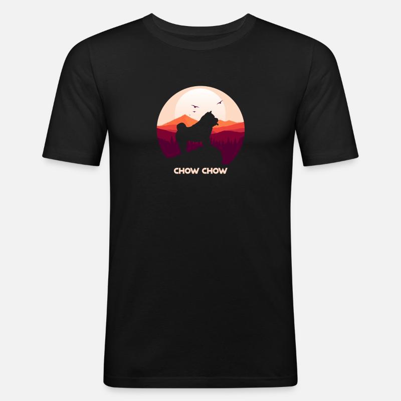 Chow Chow - Männer Slim Fit T-Shirt - Schwarz