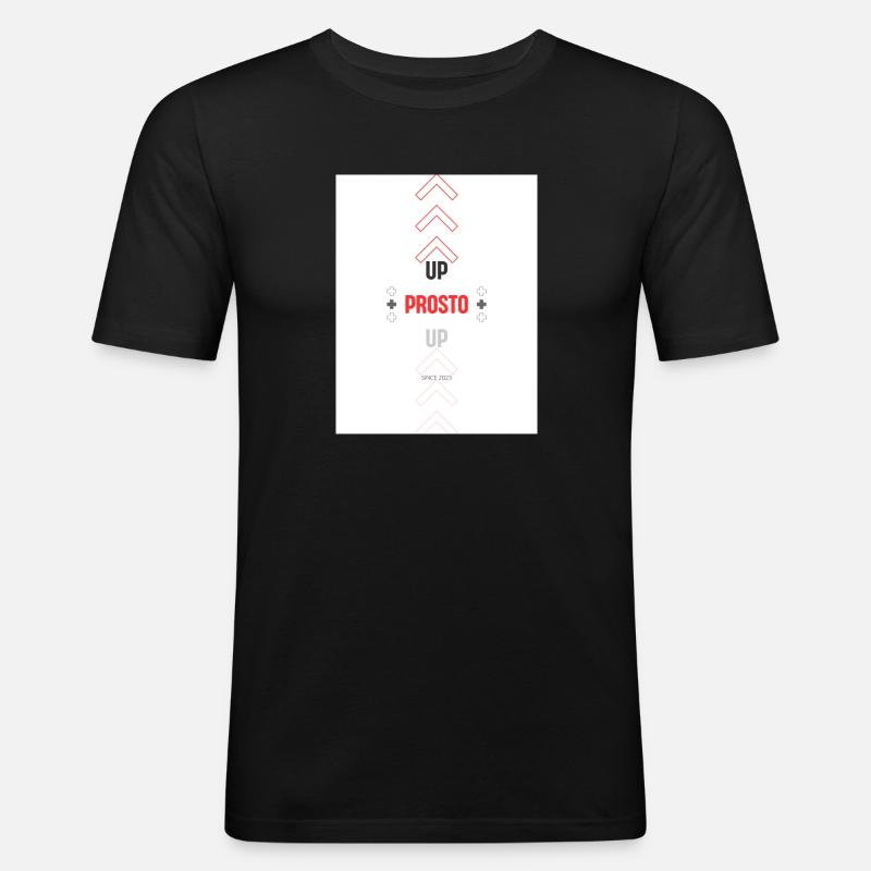 NACH OBEN 1 - Männer Slim Fit T-Shirt - Schwarz