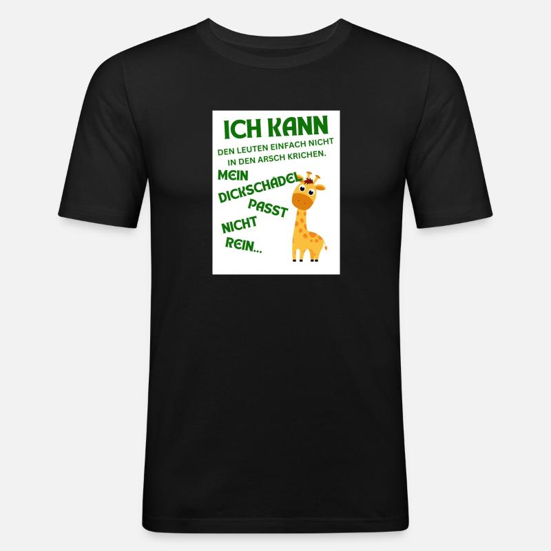 DICKSCHÄDEL - Männer Slim Fit T-Shirt - Schwarz