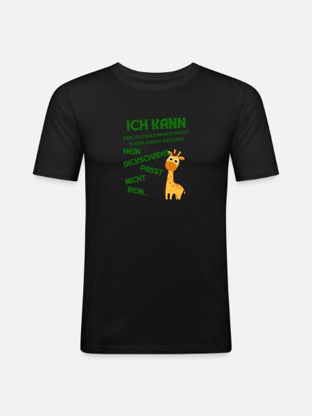 DICKSCHÄDEL mal anders - Männer Slim Fit T-Shirt - Schwarz
