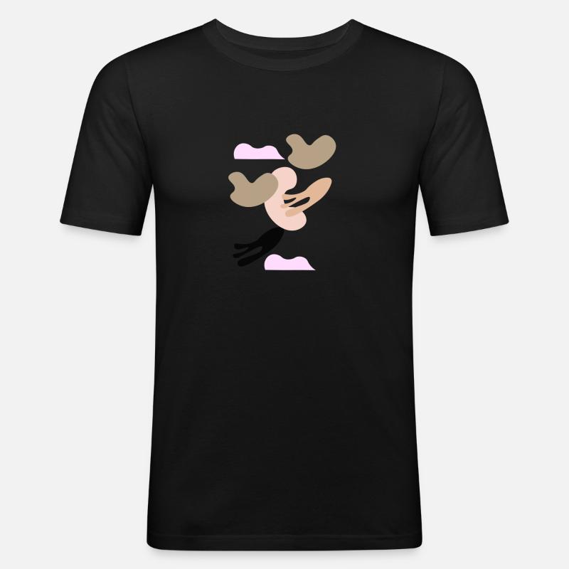 African Patchwork - T-shirt près du corps Homme - noir