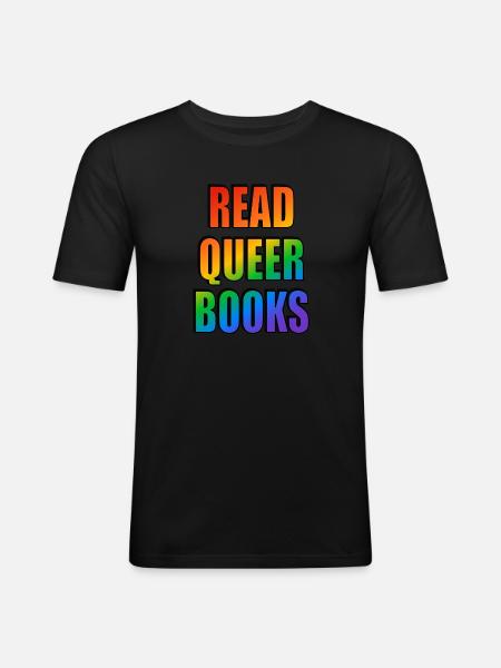 Read Queer Books - Men's Slim Fit T-Shirt - black