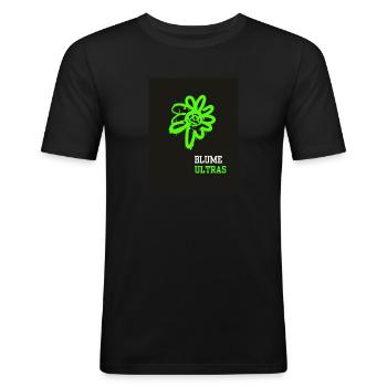 Blume Ultras - Männer Slim Fit T-Shirt - Schwarz - Vorne - Nik (191cm)