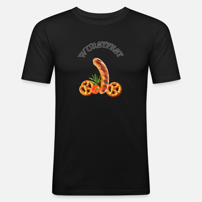 Wurstfest Men - Männer Slim Fit T-Shirt - Schwarz