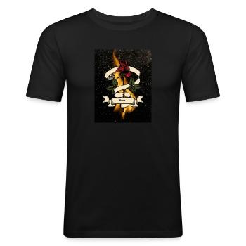 Rose - T-shirt près du corps Homme - noir - Devant - Nik (191cm)