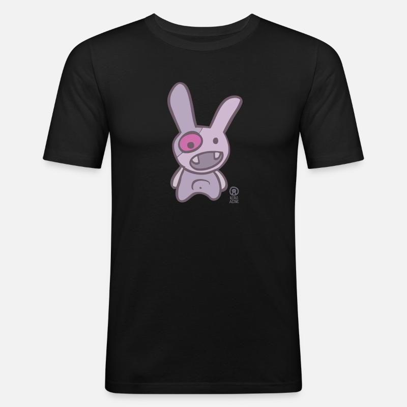 "rabbit" - Kleines MONSTER (Hase) - Männer Slim Fit T-Shirt - Schwarz