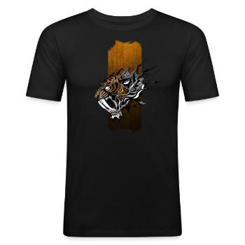 Echos der Antike: Säbelzahntiger - Männer Slim Fit T-Shirt - Schwarz - Vorne - Nik (191cm)