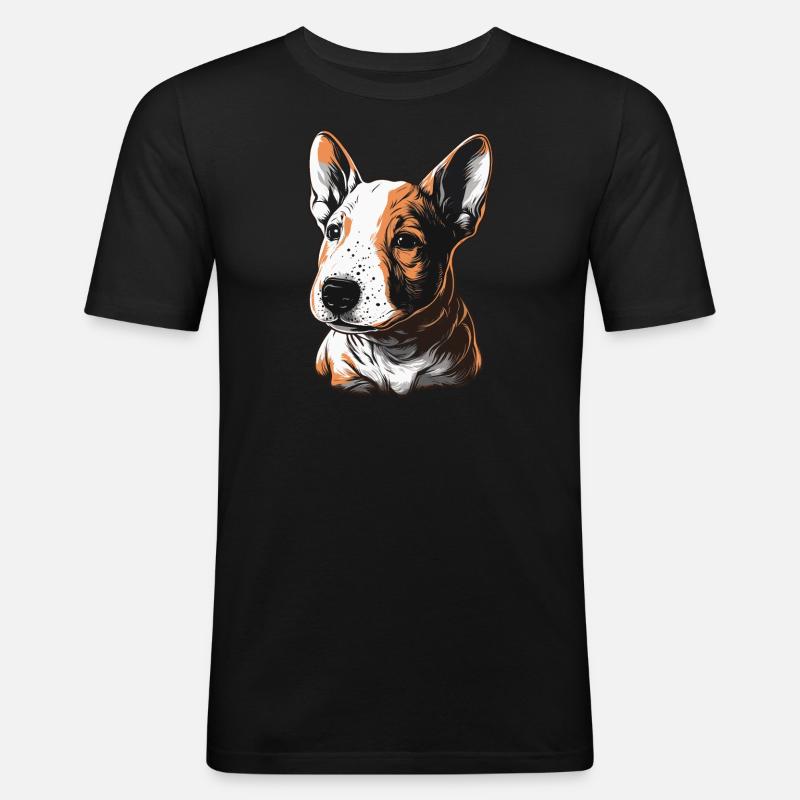 Bullterrier Welpe - Männer Slim Fit T-Shirt - Schwarz