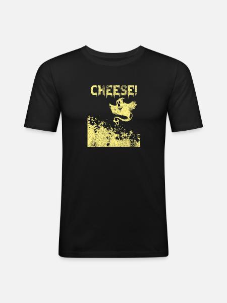 Halloween Ghost Cheese - Men's Slim Fit T-Shirt - black