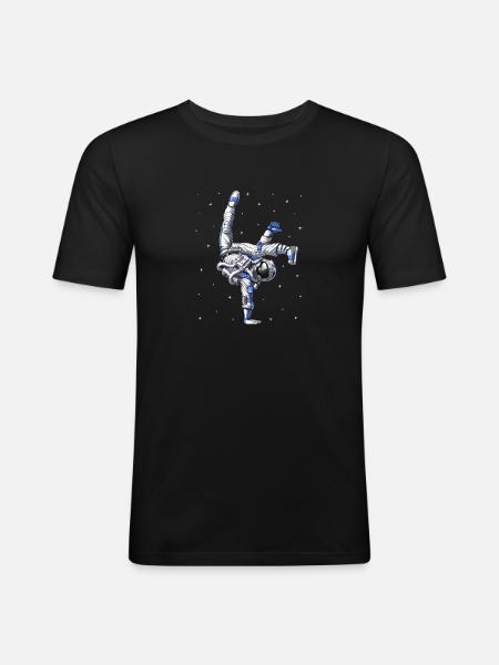 Astronaut Capoeira Dancer - Men's Slim Fit T-Shirt - black