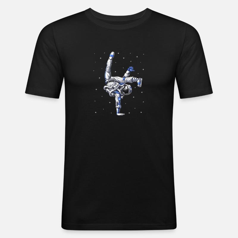 Astronaut Capoeira Dancer - Men's Slim Fit T-Shirt - black