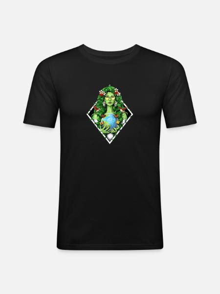 Gaia Mother Earth Goddess - Men's Slim Fit T-Shirt - black