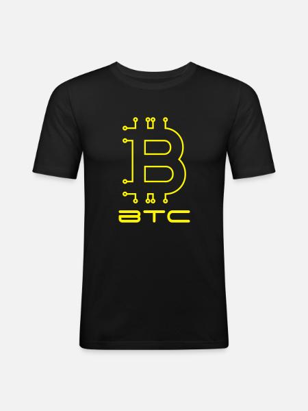 Bitcoin Digital - Männer Slim Fit T-Shirt - Schwarz