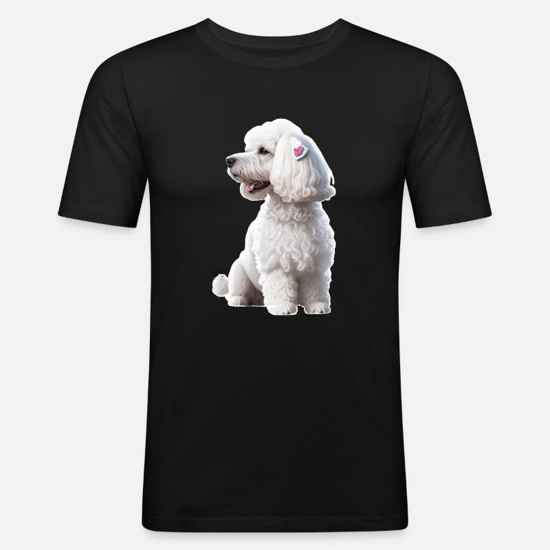 Pudel - Männer Slim Fit T-Shirt - Schwarz
