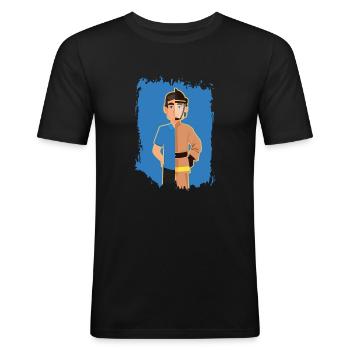 Everyday hero | Firefighter Hero Lifesaver - Men's Slim Fit T-Shirt - black - Front - Nik (191cm)