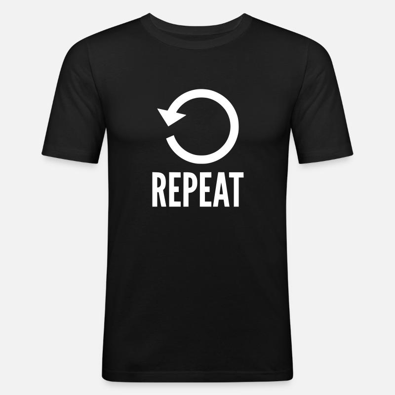 REPEAT - Männer Slim Fit T-Shirt - Schwarz