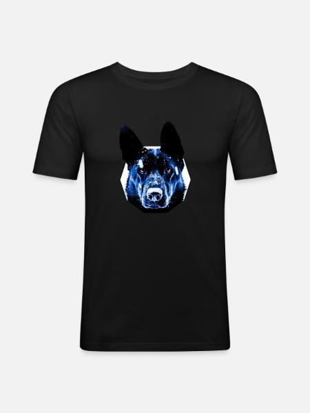 sheep dog - Men's Slim Fit T-Shirt - black