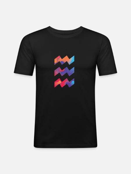 Eindhoven logo kleur 2021 vibes festival - Mannen slim fit T-shirt - zwart