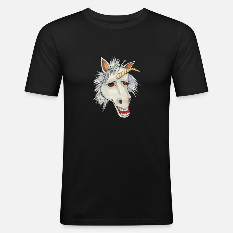 Eeinhorn - Männer Slim Fit T-Shirt - Schwarz