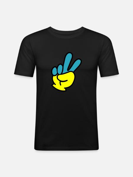 Peace Hand Ukraine - Men's Slim Fit T-Shirt - black