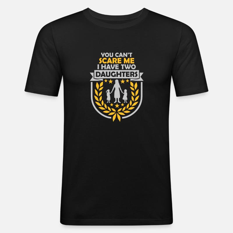 I have two daughters - Men's Slim Fit T-Shirt - black
