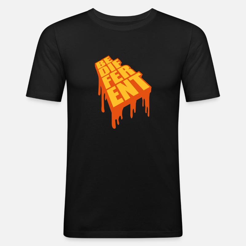 Be different Logo Design - Männer Slim Fit T-Shirt - Schwarz
