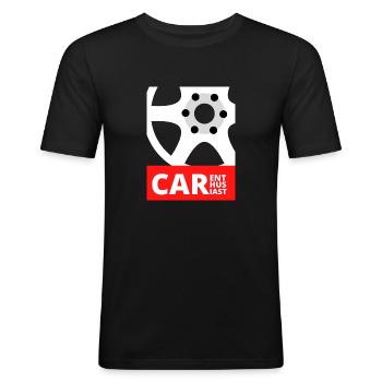 Felgen Design - Männer Slim Fit T-Shirt - Schwarz - Vorne - Nik (191cm)