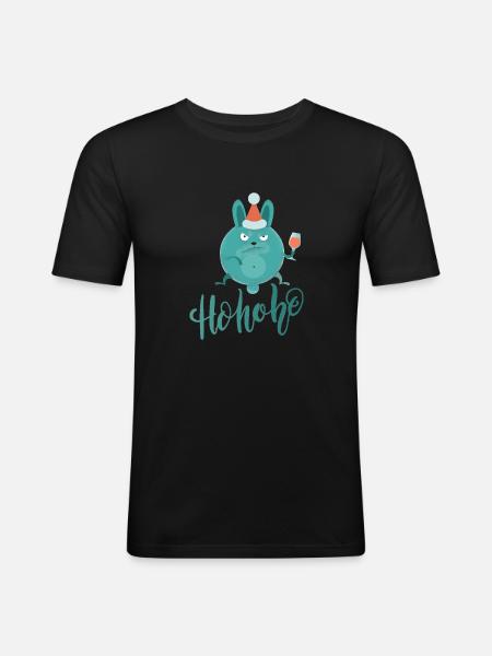 Merry Christmas - Männer Slim Fit T-Shirt - Schwarz